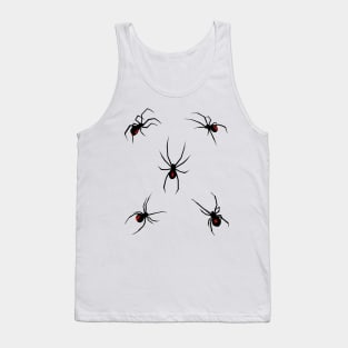 Black Widow Spiders Goth Dark Scary Halloween Tank Top